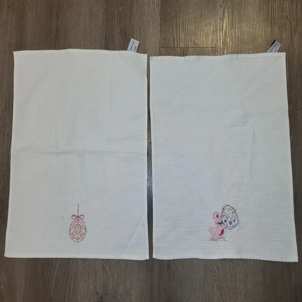 Bittersweet Inn Made in Turkey Easter Kitchen Towel Embroidered 100% Cotton 2 pc